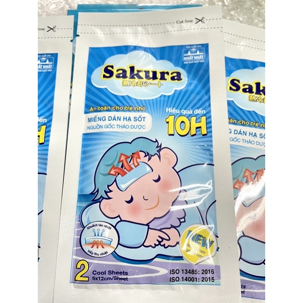 MIẾNG DÁN HẠ SỐT CHO BÉ SAKURA [ BỊCH 2 MIẾNG/ HỘP 3 BỊCH]