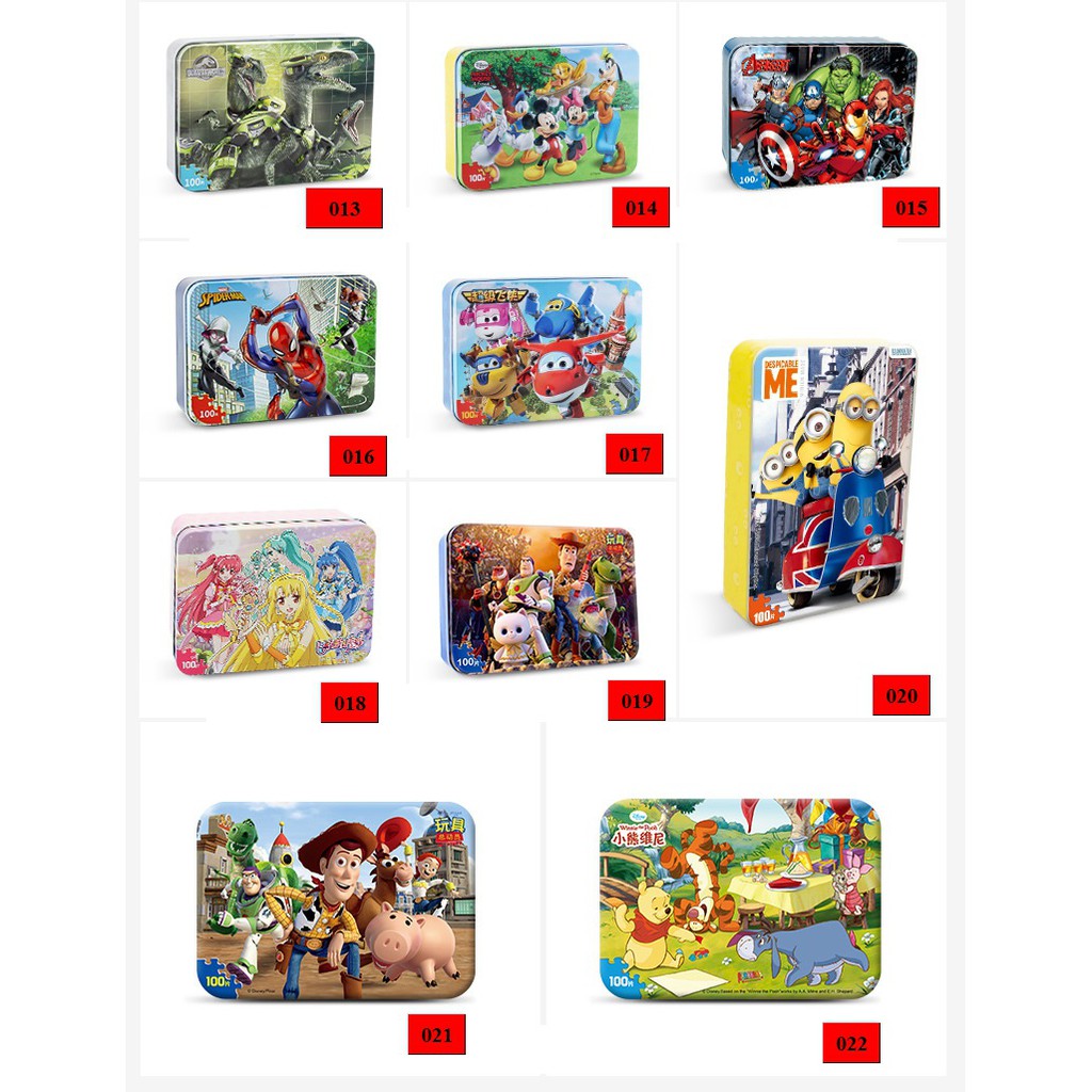 Puzzle Ghép Hình 100 Miếng Hộp In 3D/ Tranh xếp hình 100 miếng gỗ dành cho bé