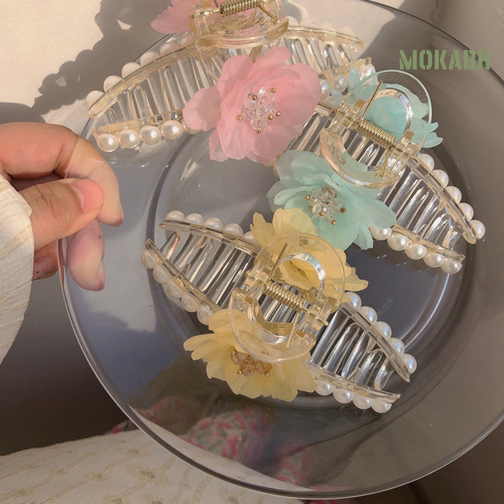 Kẹp Tóc Đính Ngọc Trai Giả Màu Sắc Sống Động Thanh Lịch Cho Nữ