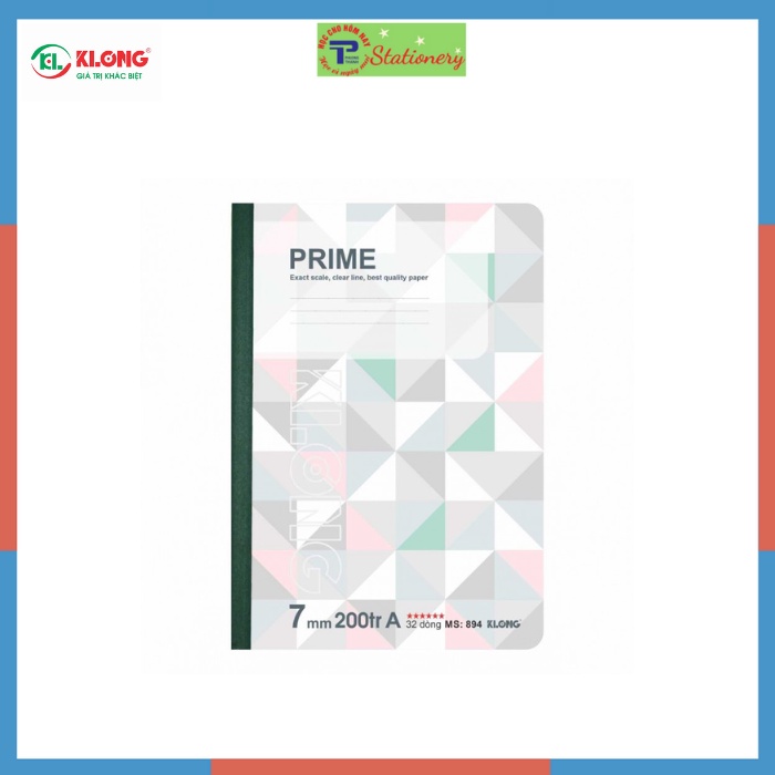 Vở kẻ ngang PRIME khổ B5 Klong - 80, 120, 200 trang; Ms: 892,893,894