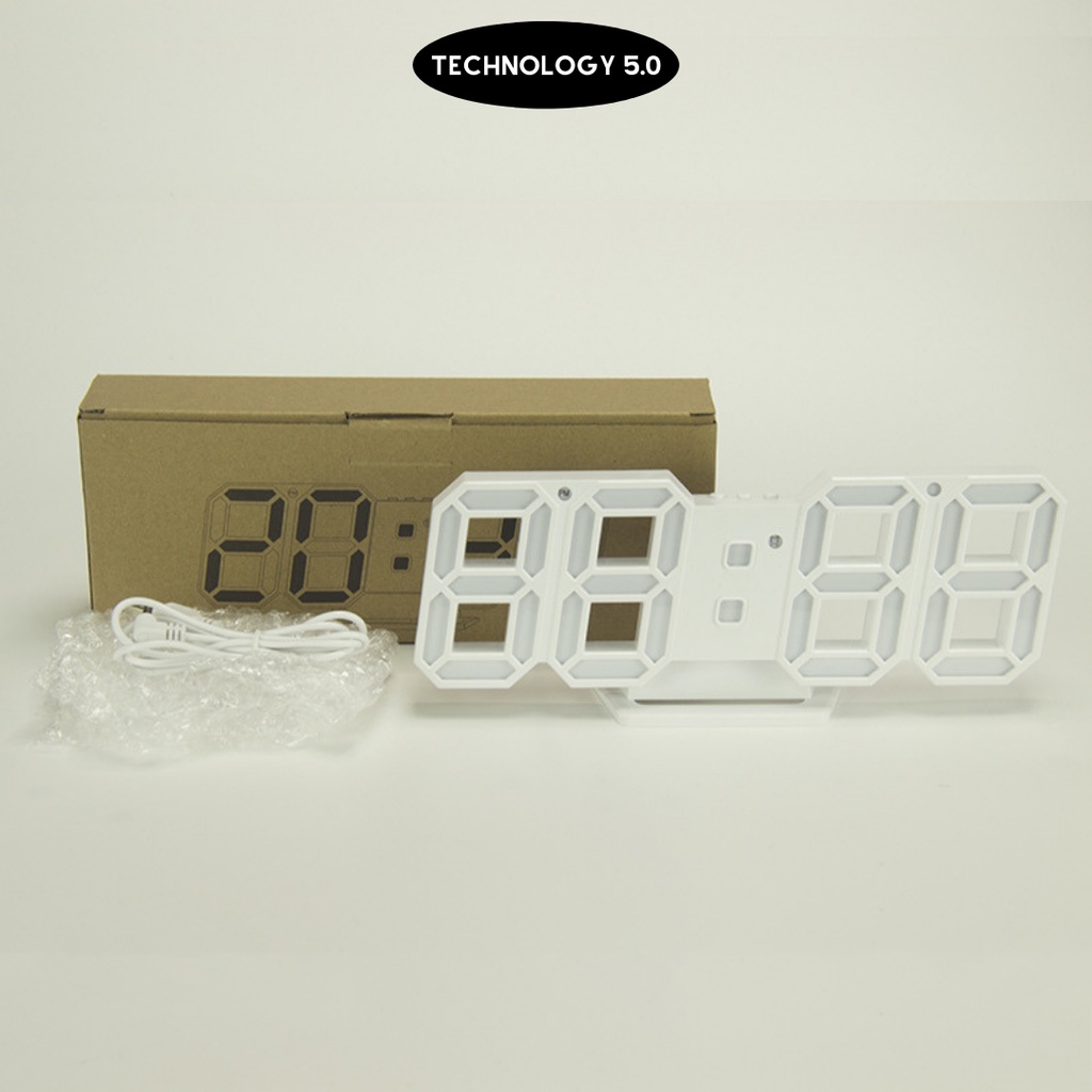 Đồng hồ treo tường thông minh LED 3D trang trí bàn làm việc,phòng khách phong cách hàn quốc