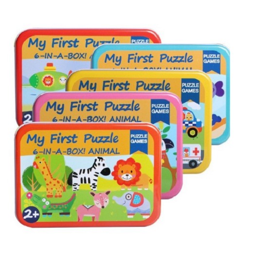 Đồ chơi hình My First Puzzle hộp sắt 6 hình chọn chủ đề cho bé