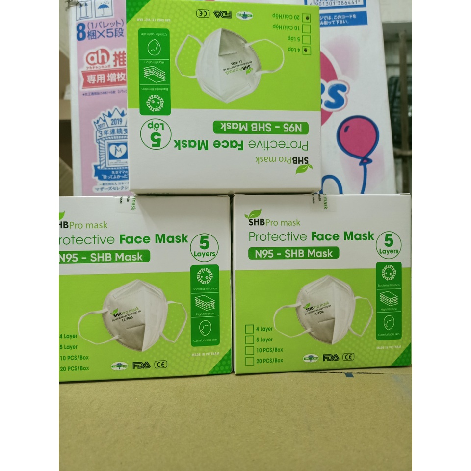 [CHÍNH HÃNG] KHẨU TRANG TRẺ EM N95 KHÔNG VAN [SHB Pro Mask - FFP2 - 4 Lớp ]