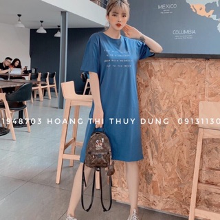 Váy phông dáng suông in chữ cá tính trẻ trung