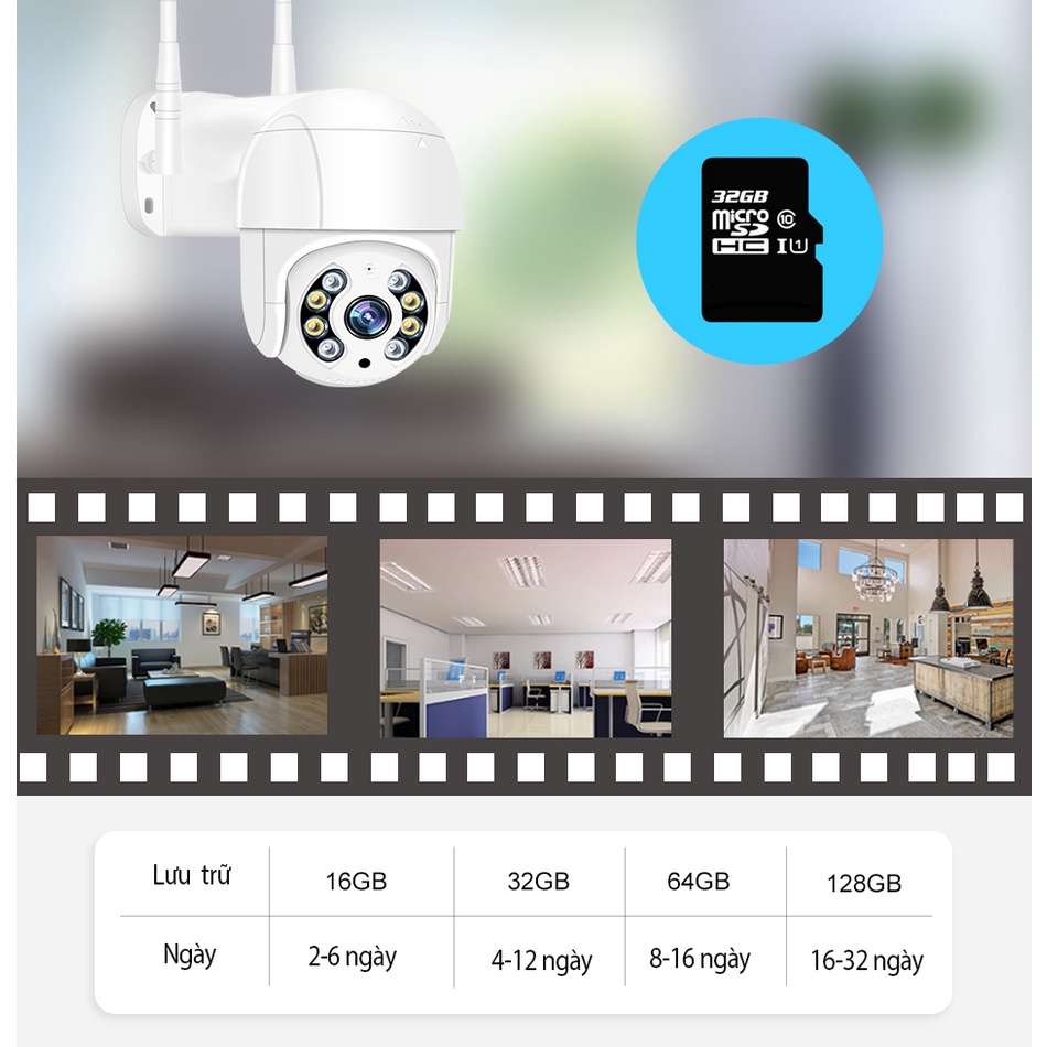 Camera WIFI, Hình Cầu, camera Siêu Nét 4k chống nước xoay 360 độ - Báo Chống Trộm, Đàm Thoại 2 Chiều - BH 12 tháng