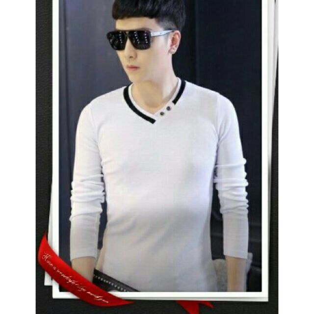 ÁO THUN NAM MỚI CỔ TIM NÚT VIỀN CỔ | BigBuy360 - bigbuy360.vn