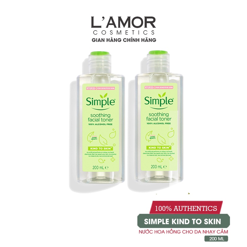 Nước Hoa Hồng Cho Da Nhạy Cảm Simple Kind To Skin Soothing Facial Toner 200ml