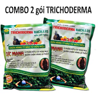 Combo 2 gói Nấm đối kháng TRICHODERMA BACILLUS cực mạnh. Ủ phân bón hoai mục. Phòng trị nấm bệnh