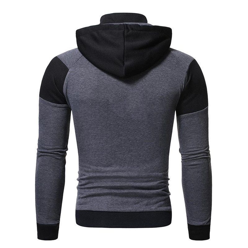 Áo Khoác Hoodie Dày Dặn Phối Hai Khóa Kéo Thời Trang Mùa Đông Cho Nam