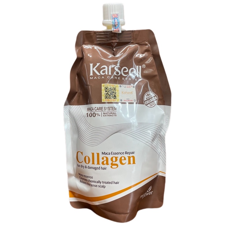 🌾Best Seller🎋 Kem hấp dầu Collagen Karseell Maca Essence Repair siêu mềm mượt Ý 500ml ( mới 2022)
