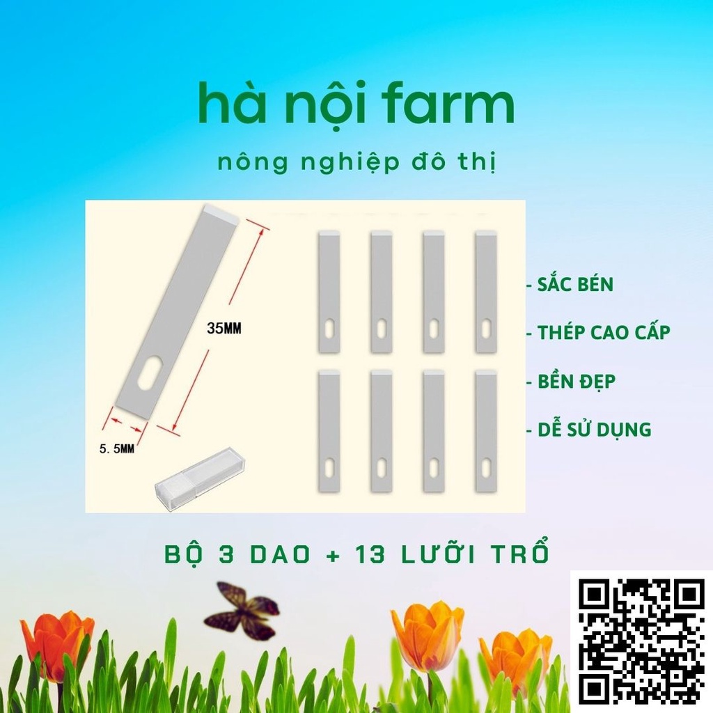 Bộ Dao Tỉa Hoa Quả đa năng 13 chi tiết, chất liệu thép sắc bén