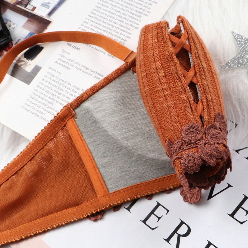 Set áo lót nửa ngực & quần lót nữ phối ren thêu gợi cảm | BigBuy360 - bigbuy360.vn