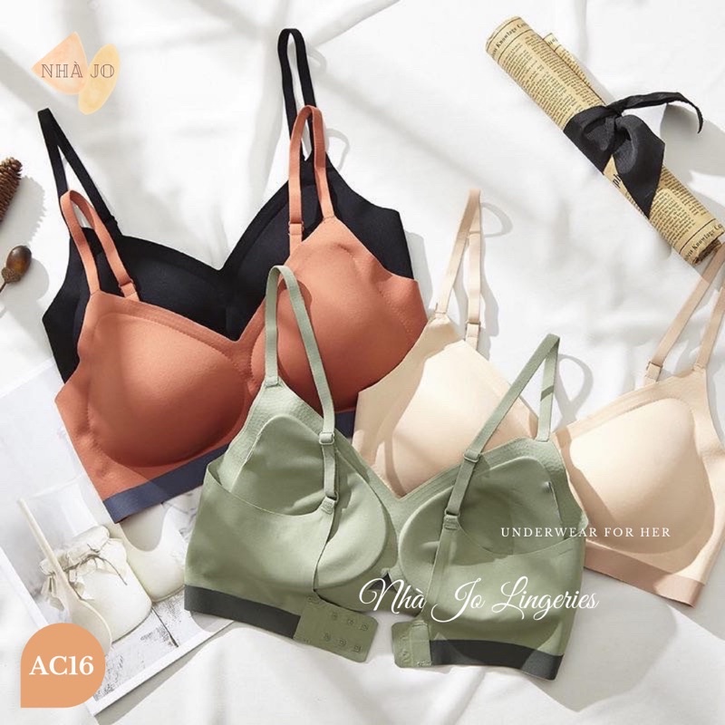 Áo lót su latex không đường may đệm mỏng không gọng AC16 Nhà Jo