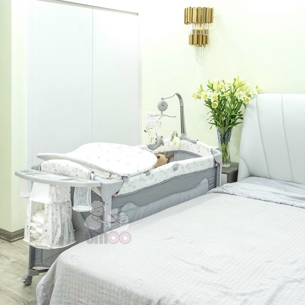 Nôi Cho Bé Đa Năng Umoo UM-08108, Full Tính Năng Gấp Gọn Dùng Cho Bé Từ Sơ Sinh