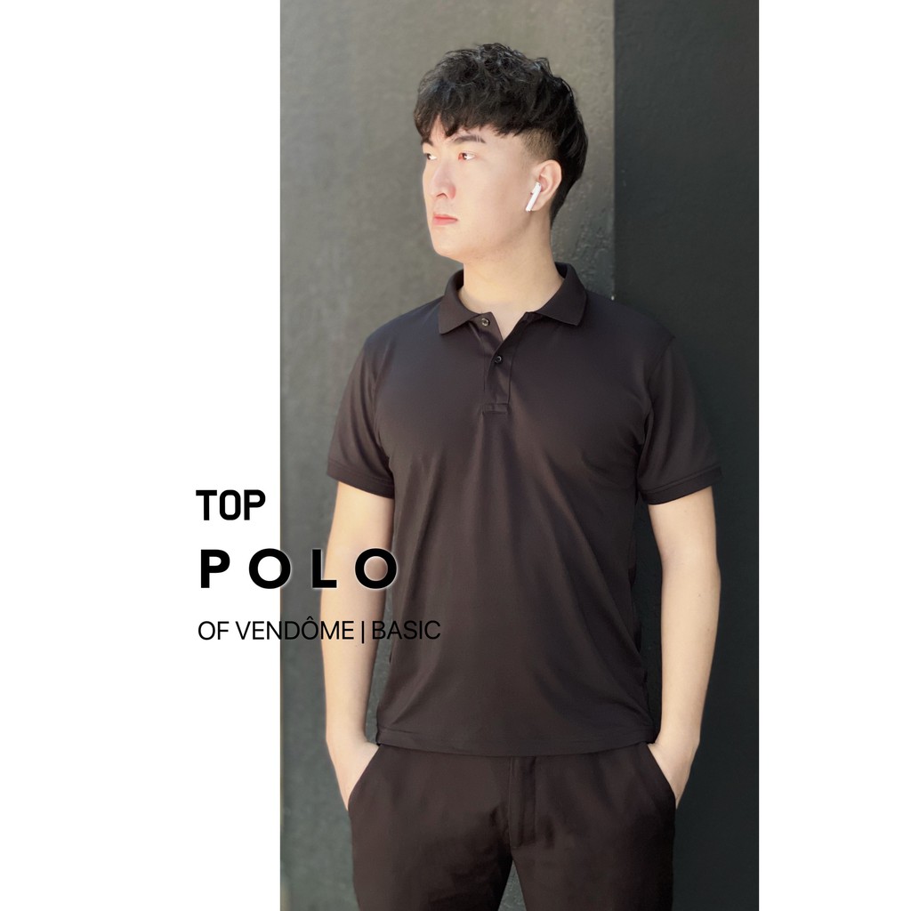 Áo polo nam trơn co giãn 4 chiều  Basic 2 màu Đen Trắng