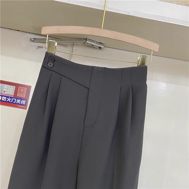 Quần baggy nữ Ladya lưng cao vạt chéo 2 khuy cao cấp M236