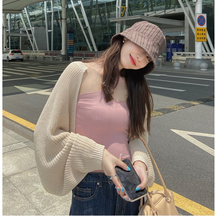 Áo khoác cardigan dệt kim dáng rộng chống nắng phong cách Hàn Quốc thời trang cho nữ
