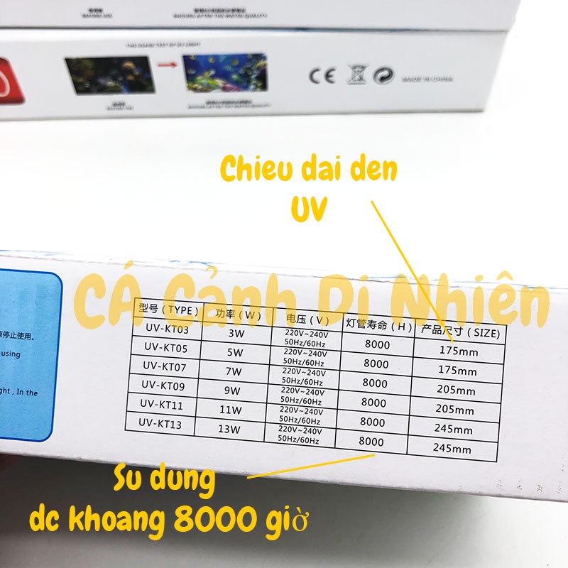 Đèn UV diệt tảo diệt khuẩn VIPSUN UV-KT 5W,7W,9W,11W,13W cho hồ cá cảnh