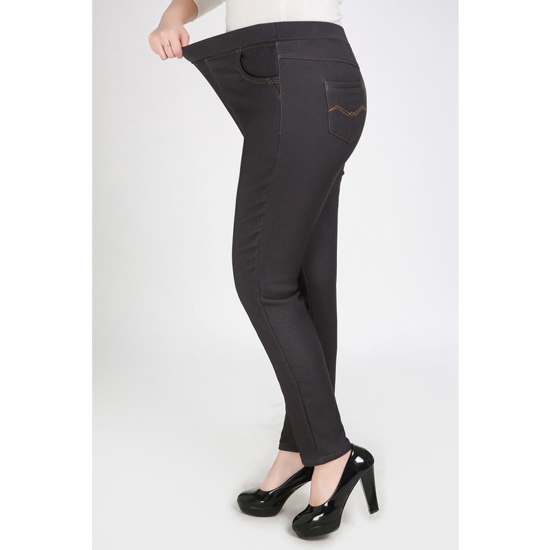 Quần Legging nữ Bigsize giả jean lưng cao nâng mông chất dày dặn co giãn 4 chiều(40-77kg)QS34