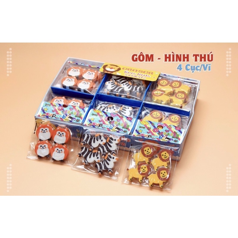 Set 4 gôm mặt cười