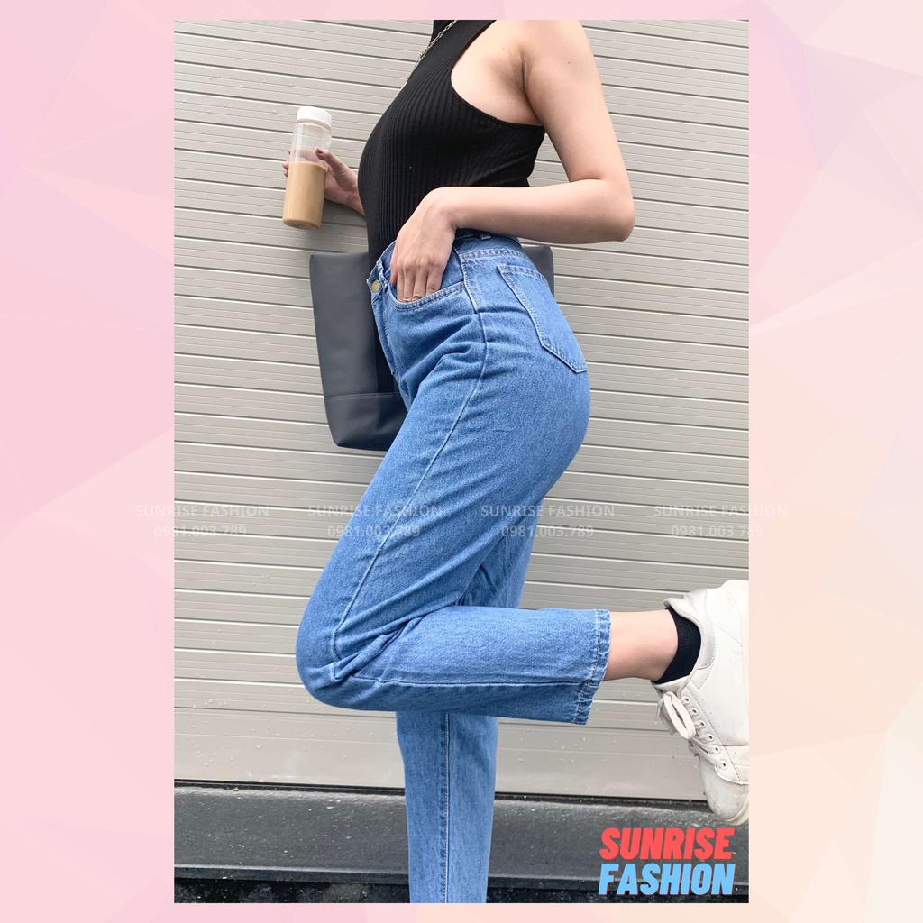 Quần jean baggy nữ cạp cao, quần bò baggy nữ lưng cao Sunrise Fashion S516 | BigBuy360 - bigbuy360.vn