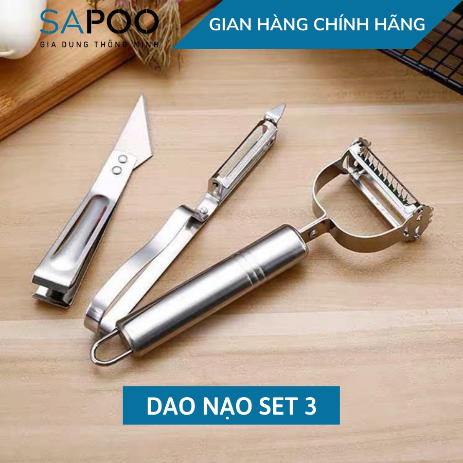 Bộ 3 dao nạo rau củ đa năng bằng inox - vô cùng tiện lợi - Gia Dụng SAPOO