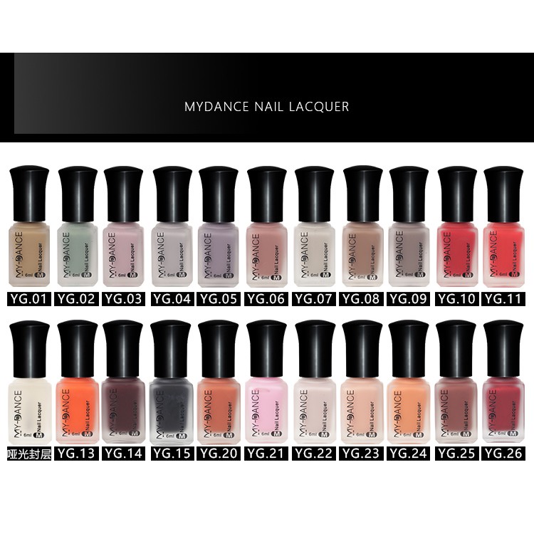 Sơn móng tay dạng nhám hiệu ứng satin không độc hại dung tích 6ml (1-19) MYDANCE