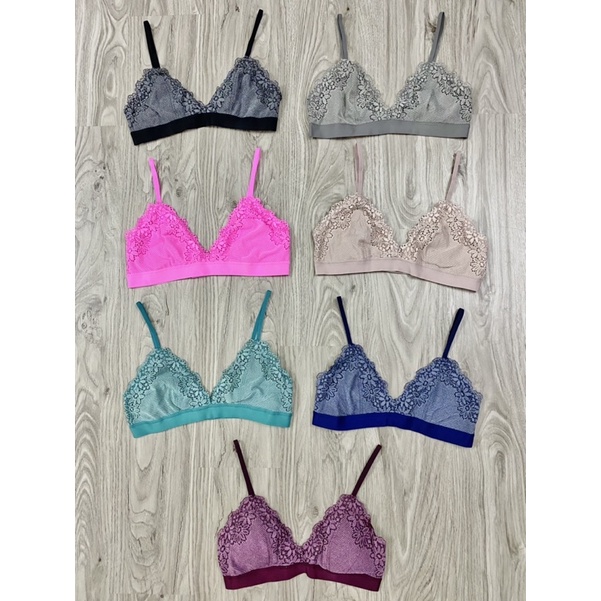 Áo Ngực Áo Lót Nữ Aerie Bralette Ren Không Gọng Xuất Khẩu Siêu Bền Có Khe Thêm Mút Đẹp XS S M L XL
