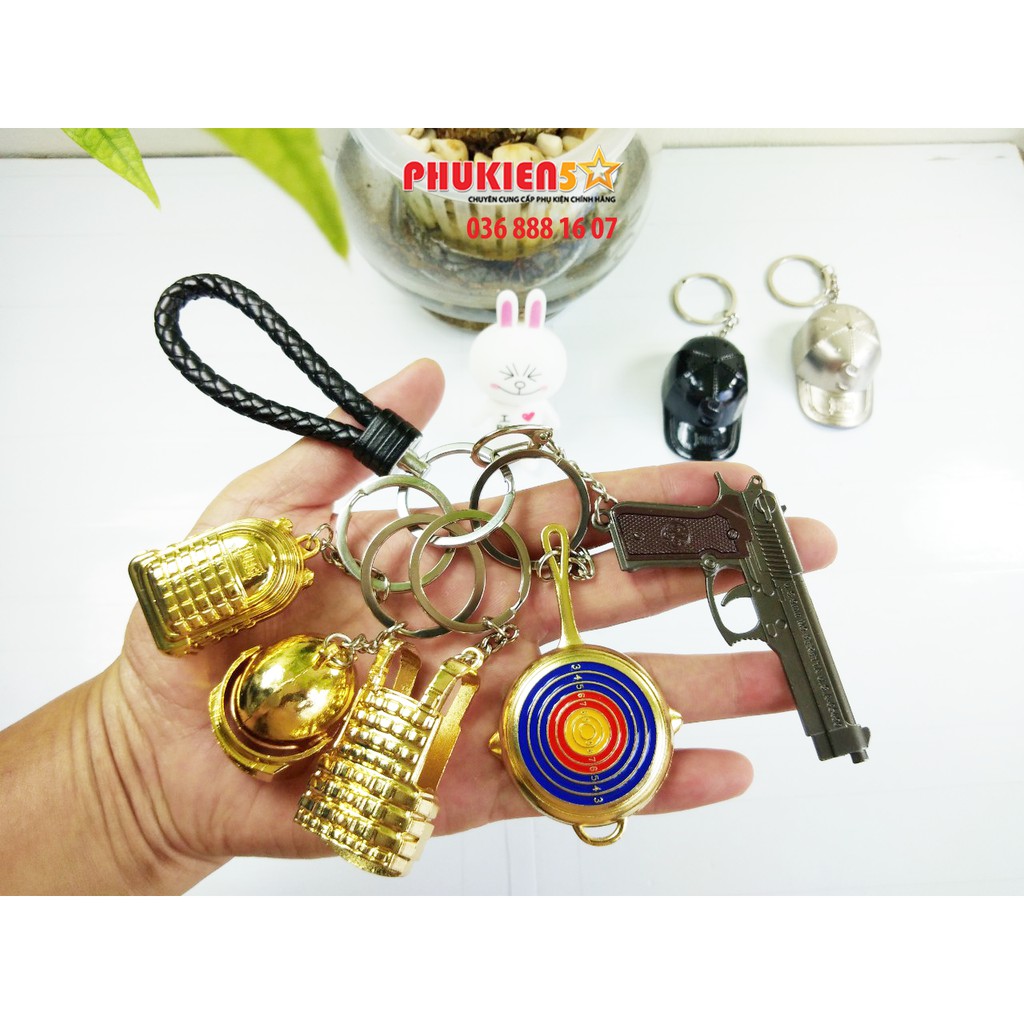 Combo 6 món Móc khóa PUBG GOLD cực chất - Chất liệu kim loại - sơn tĩnh điện cực bền(P6)