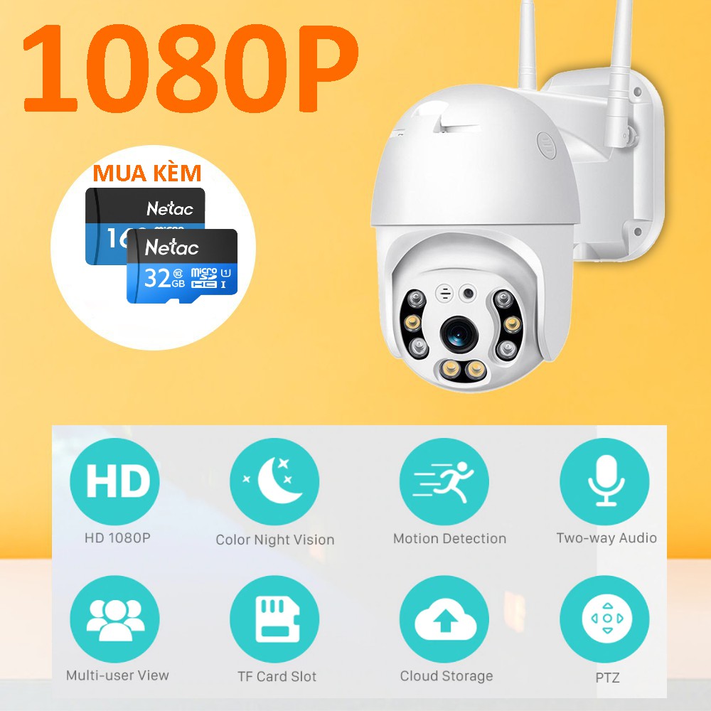 Camera Wifi ngoài trời Yoosee  2.0 X2000 Full HD + Thẻ nhớ chính hãng chuyên camera 16/32/64GB