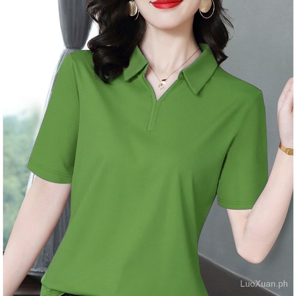 Áo Sơ Mi Tay Ngắn Dáng Rộng Thời Trang Cho Phụ Nữ Trung Niên