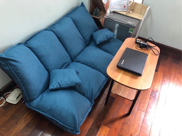 Sofa giường đệm bông hạt khung gấp 1m6 kèm gối ôm -