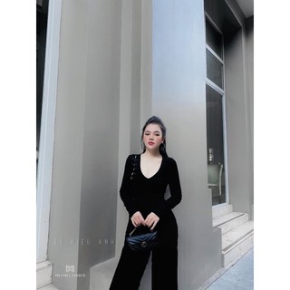 jum cổ V ống suông