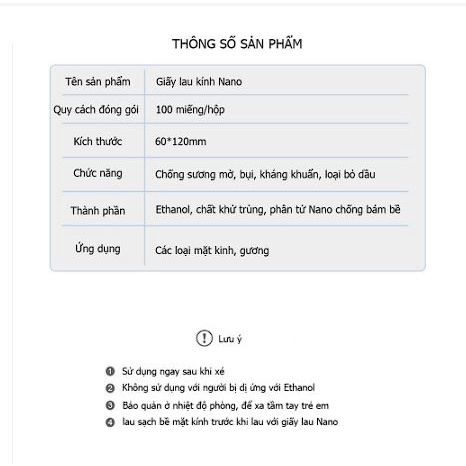 Khăn lau kính Nano hộp 100 miếng khăn giấy chống bám hơi nước, giấy lau kính chống mờ sương, mồ hôi, chống nhờn