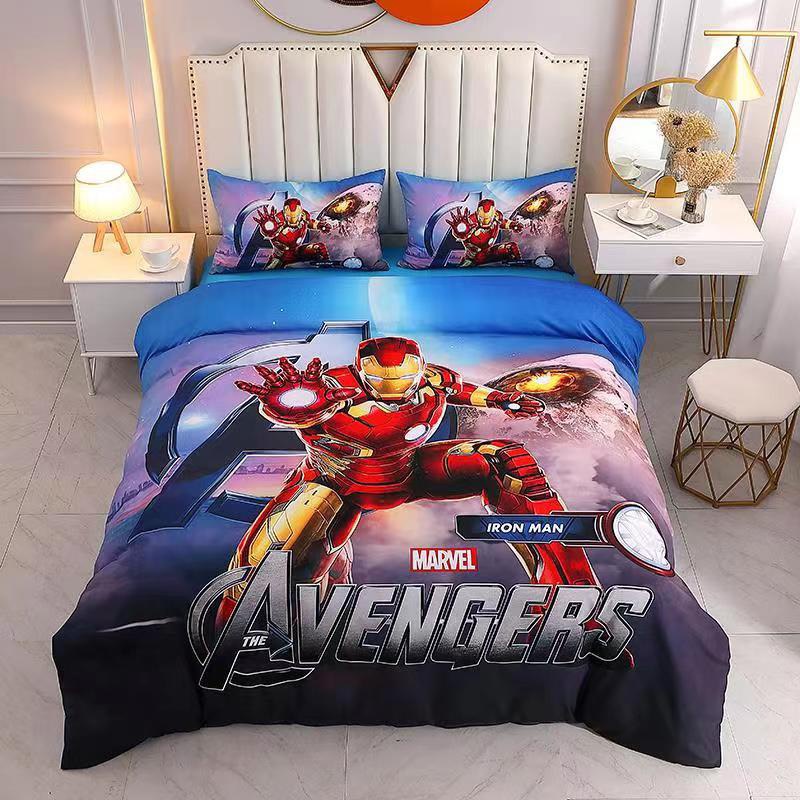 Bộ Chăn Ga Siêu Nhân Hoạt Hình Cho Bé Chất Liệu Cotton Mềm Mát - Linh An Bedding