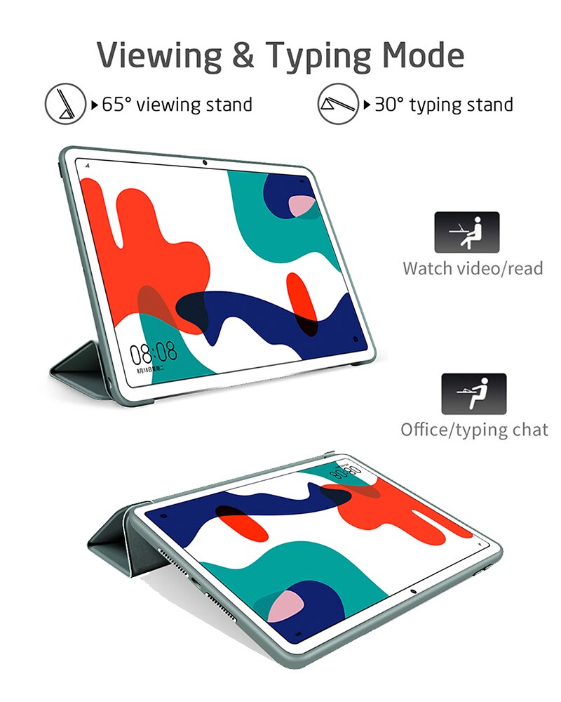 Ốp da silicone dẻo có giá đỡ có thể gấp cho Huawei MatePad T10s T10 10.1" AGS3-L09/AGS3-W09 AGR-L09/W09