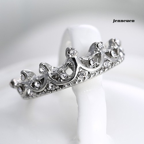 Nhẫn Mạ Bạc Hình Vương Miện Đính Đá Thời Trang Cho Nữ