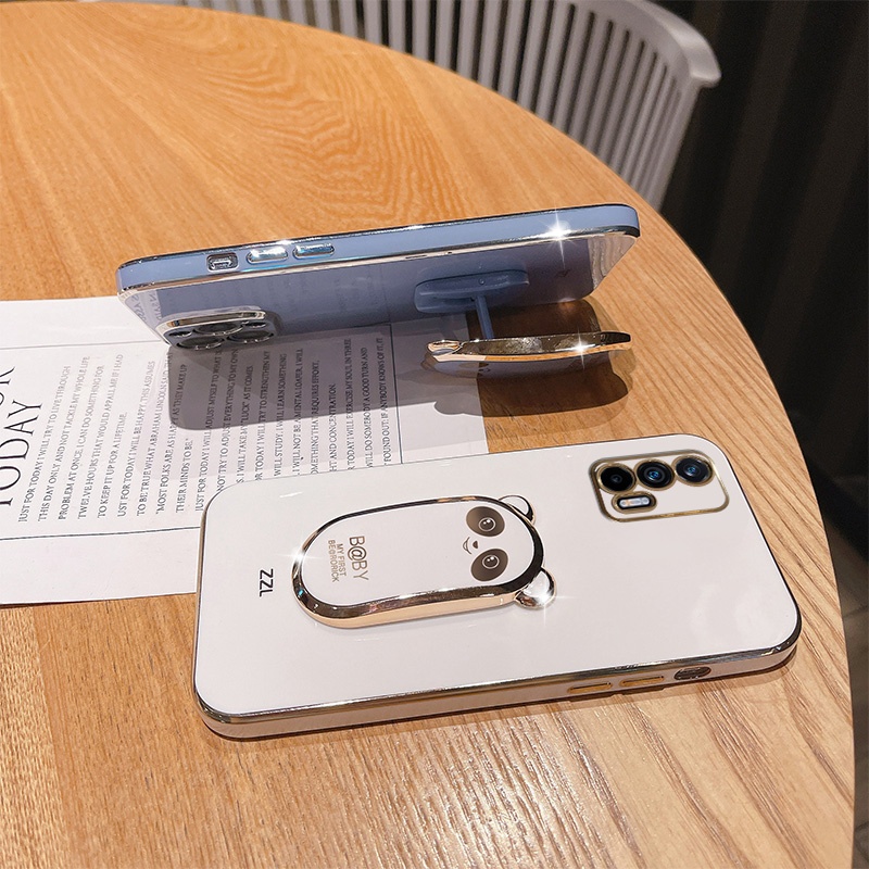 Ốp Điện Thoại Silicon Mềm Có Giá Đỡ Gấp Gọn Cho OPPO Realme C35 C30 9i 8 9 Pro Plus Realme GT Neo 2 2T Q3 Pro