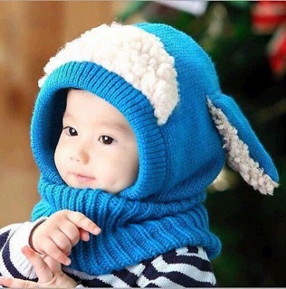 Mũ len liền khăn 2 in 1 hình cừu