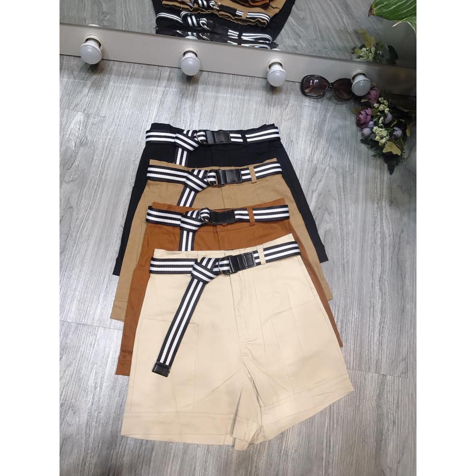 Quần Short Thô 109 Kèm Belt Sọc (Kèm Ảnh Thật)_Xưởng May Quang Anh