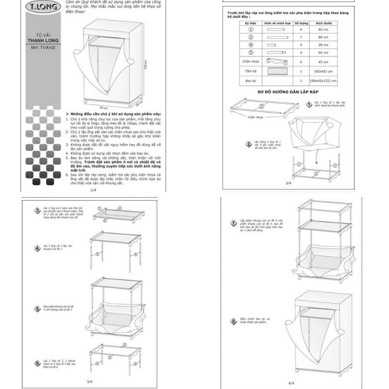Tủ Vải Cao Cấp THANH LONG TVAI02 - Kích thước: 90x46x158cm - Bền Chắc | Hibucenter