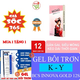 [mua 1 tặng 1]Bao cao su nhật bản michio tặng gel k - y