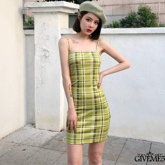 Đầm nữ hai dây phối caro dễ thương thiết kế xinh xắn cho nữ | BigBuy360 - bigbuy360.vn
