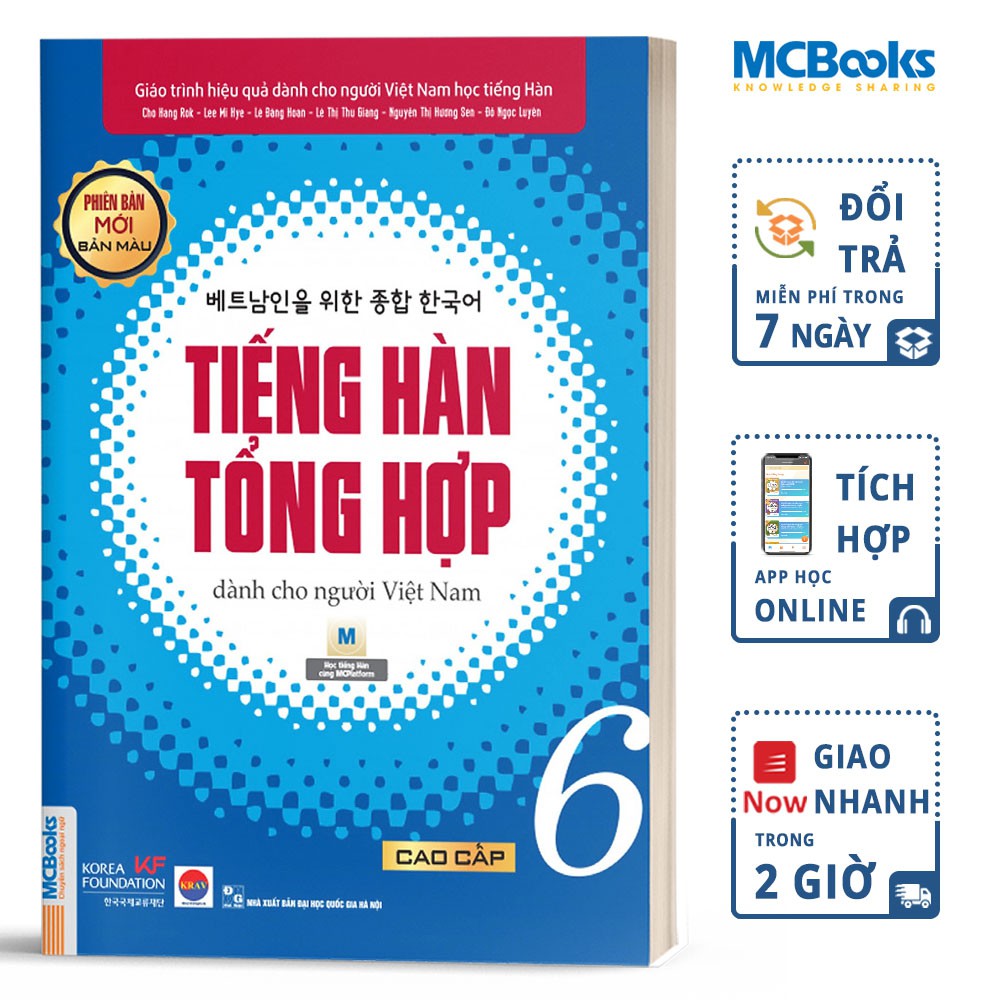 Sách - Tiếng Hàn Tổng Hợp Dành Cho Người Việt Nam Trình Độ Cao Cấp 6 - Bản Màu Mới - Kèm App Học Online