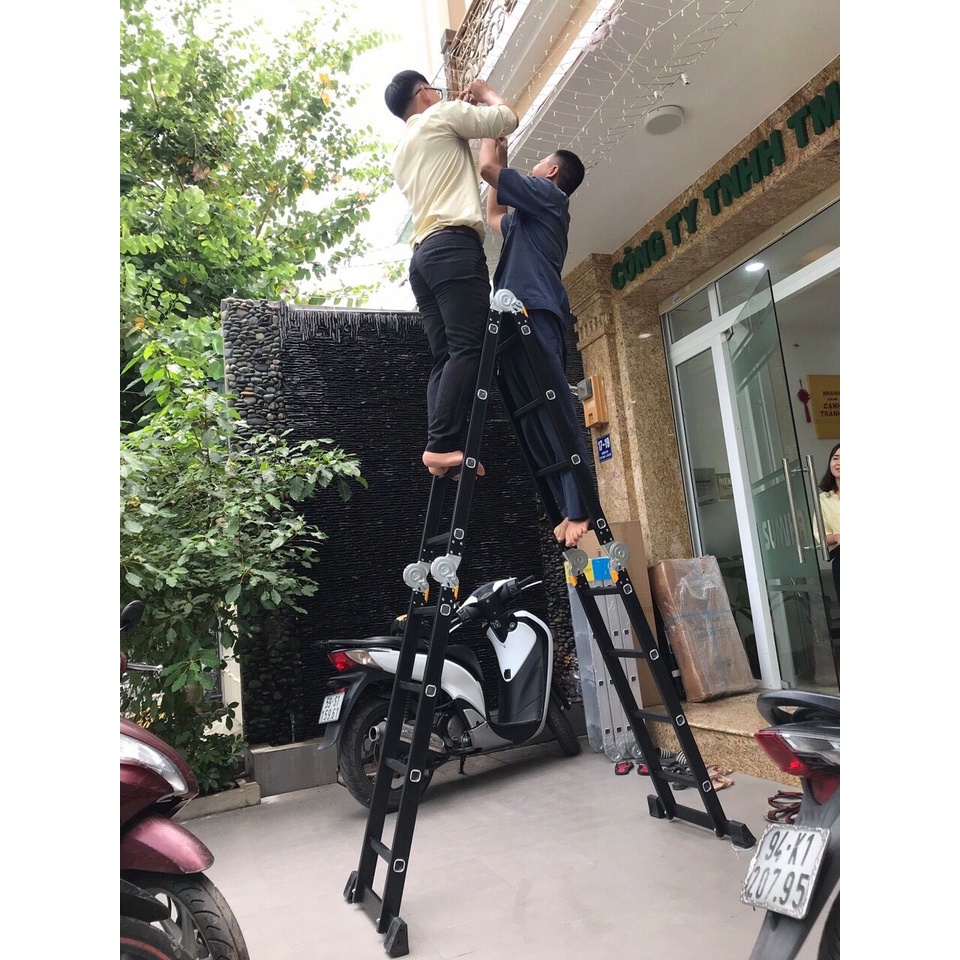 Thang nhôm gấp xếp đa năng 4 bậc - 4 đoạn Sumika SKM204  BẢO HÀNH 2 NĂM