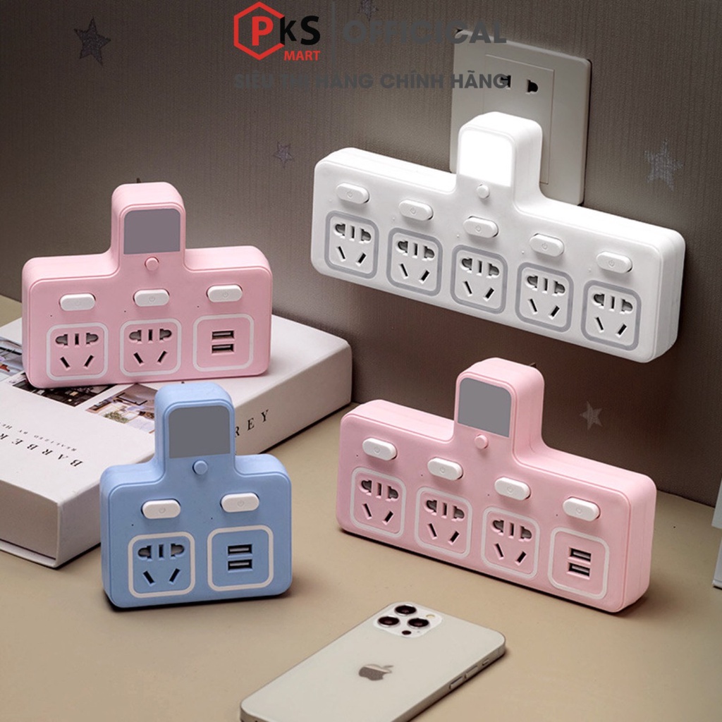 [QUÀ TẶNG 01 MÓC DÁN TƯỜNG]Ổ Cắm Điện Thông Minh Đa Năng Tích Hợp Cổng USB Sạc Điện Thoại.. Đèn Ngủ Bảo Hành Lỗi Đổi Mới