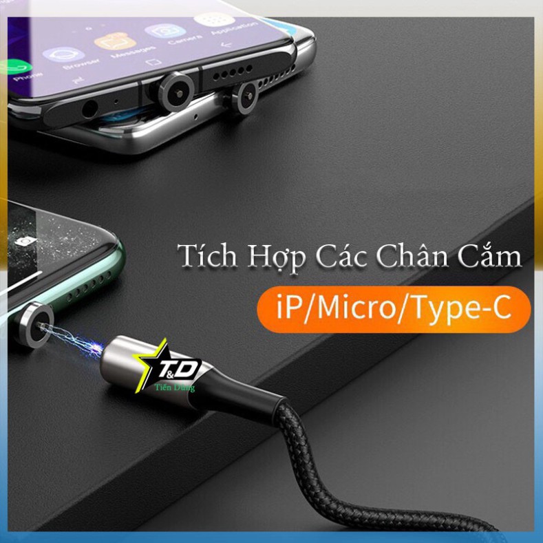 Cáp sạc từ thế hệ thứ 3 Baseus Zinc Magnetic series 3 Lightning/ Type C/ Micro cho Smartphone/ Tablet Cable ♥️♥️