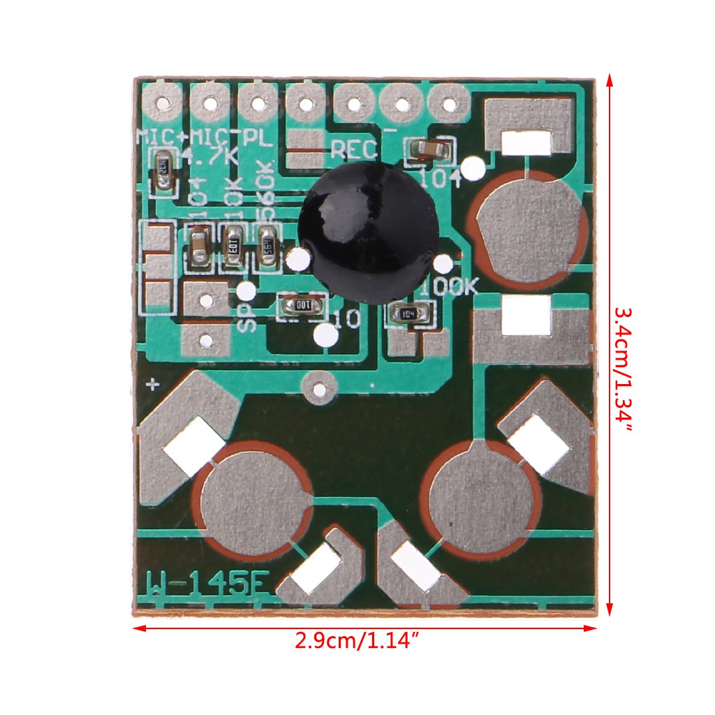 Bộ mô đun IC ghi âm giọng nói thủ công chip kĩ thuật số kích thước 3.4x2.9cm