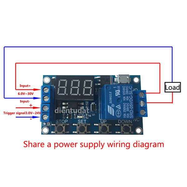 Mạch tạo trễ theo chu kỳ đóng ngắt relay 0 giây - 999 phút