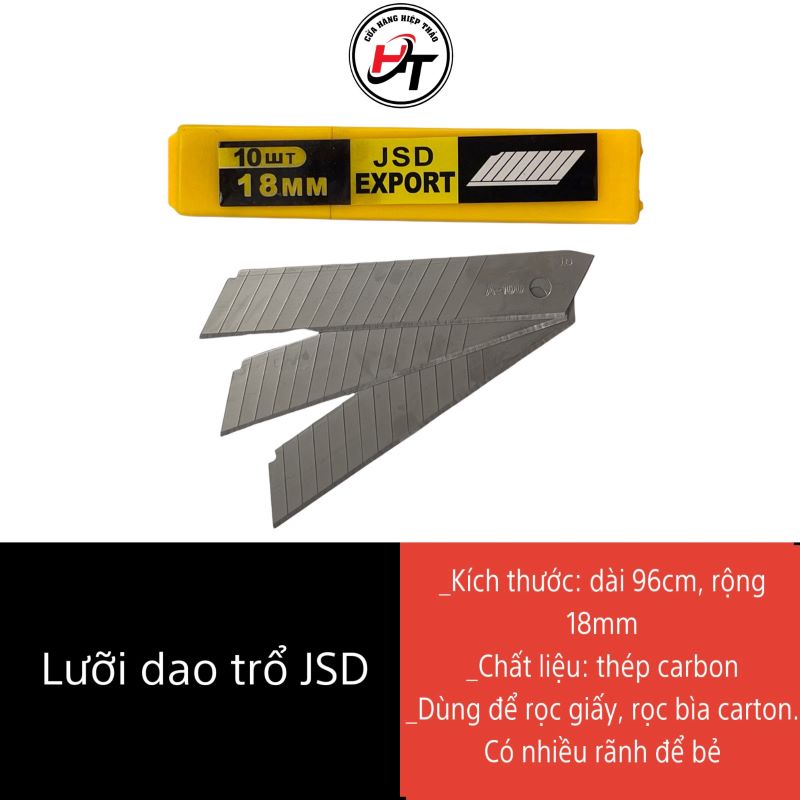 Lưỡi dao rọc giấy lớn hộp lưỡi dao trổ to cắt JSD Vàng LDRGJSD